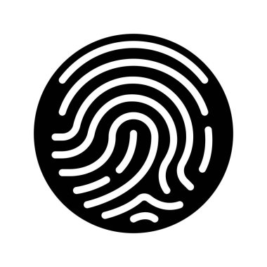 parmak izi simgesi, vektör çizimi
