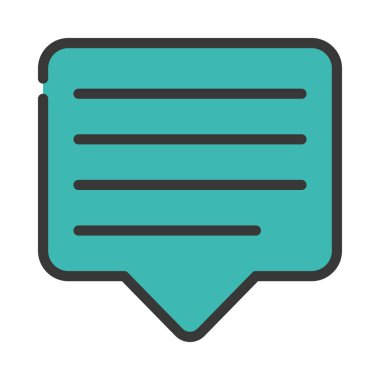 Dikdörtgen Orta Nokta İleti simgesi, vektör illüstrasyonu  