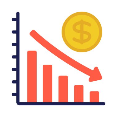 Mali Kayıp Çizelgesi simgesi, vektör 