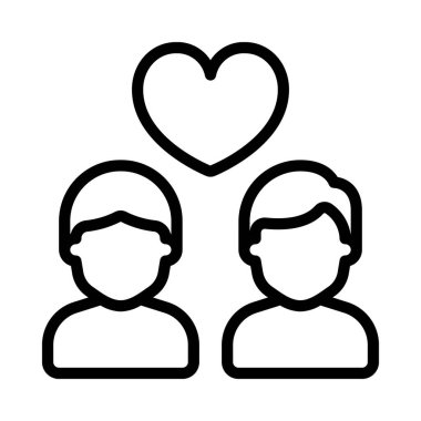 Erkek Çift Web simgesi düz tasarım, vektör illüstrasyonu