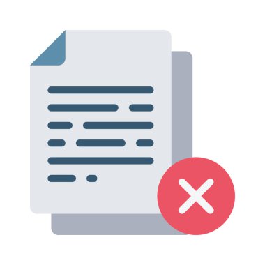 Yanlış belge simgesi, vektör illüstrasyonu  