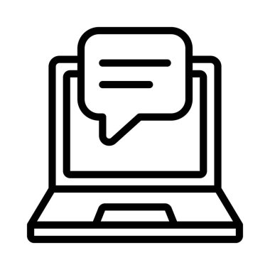 Laptop İleti simgesi, vektör illüstrasyonu 