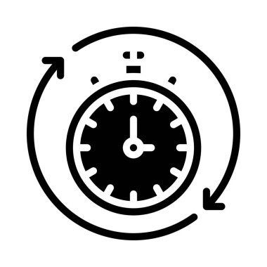 zaman yönetimi ve zaman kavramı simgesi, vektör illüstrasyonu basit tasarım