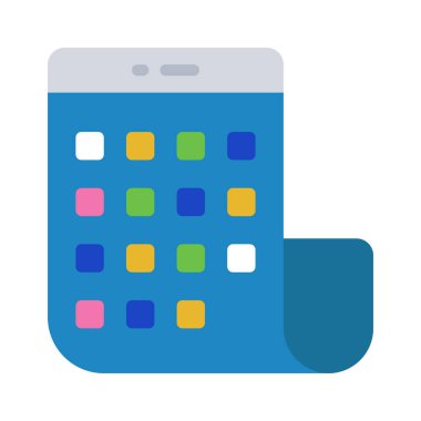 Bükülebilir Akıllı Telefon web simgesi düz tasarım, vektör illüstrasyonu