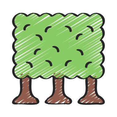 Ağaç Bush simgesi, vektör illüstrasyonu basit tasarım