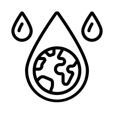 Dünya Droplet simgesinde, vektör illüstrasyonu basit tasarım