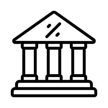 Banka simgesi, vektör illüstrasyonu 