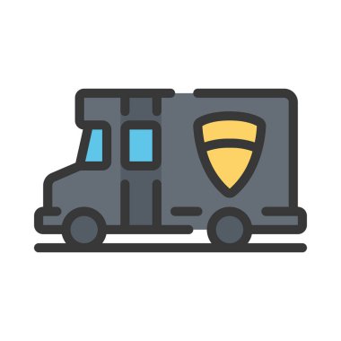 Van simgesi, vektör illüstrasyonu basit tasarım