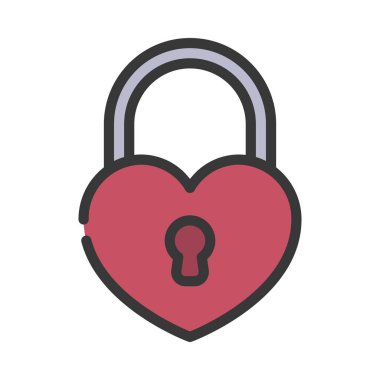 aşk kilidi vektör illüstrasyonu