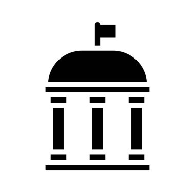 Hükümet binası simgesi düz stil