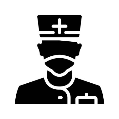 Hemşire simgesi, vektör illüstrasyonu basit tasarım