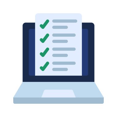 Anket Laptop simgesi, vektör illüstrasyonu 