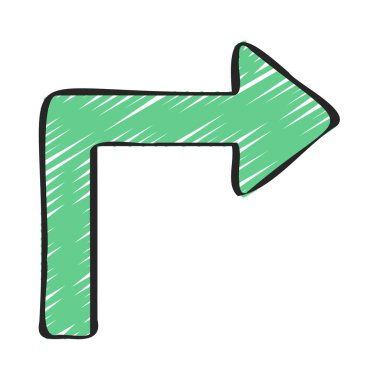 90 Derece Sağ Ok Ağ vektör çizimi