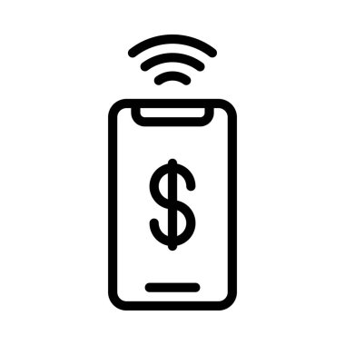 Kablosuz Mobil Aktarım simgesi basit düz resimleme