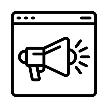 Web sitesi pazarlama simgesi, vektör illüstrasyonu basit tasarım