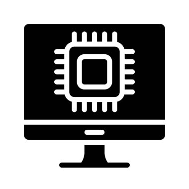 Akıllı Bilgisayar simgesi, vektör illüstrasyonu 