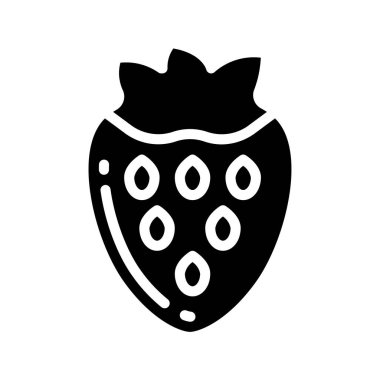 Çilek yassı ikon vektör resimleme arkaplanı 