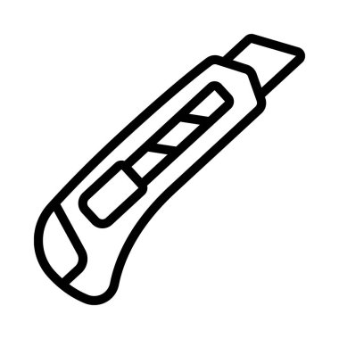 Geri çekilebilir Stanley Bıçak simgesi, vektör illüstrasyonu basit tasarım