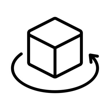 Küp simgesi, vektör illüstrasyonu basit tasarım