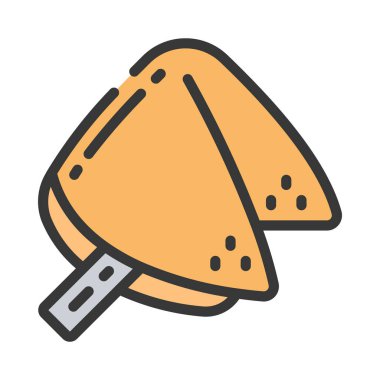 Şans Kurabiyesi simgesi, vektör illüstrasyonu basit tasarım