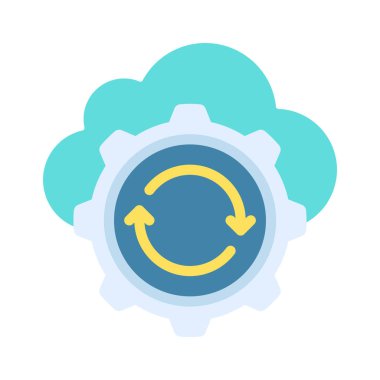 Bulut İyimserleştirme Simgesi, Vektör İllüzyonu. 