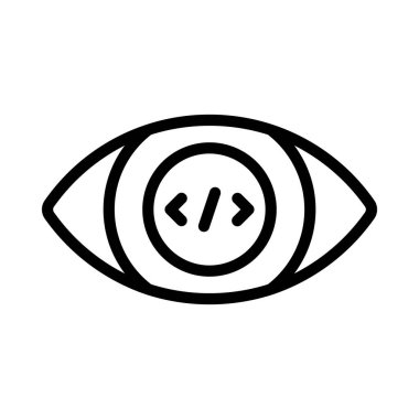 Kod web simgesi, vektör illüstrasyonunu görüntüle                                