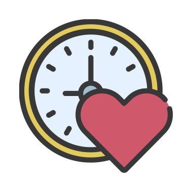 Aşk Simgesi Zamanı, vektör illüstrasyonu