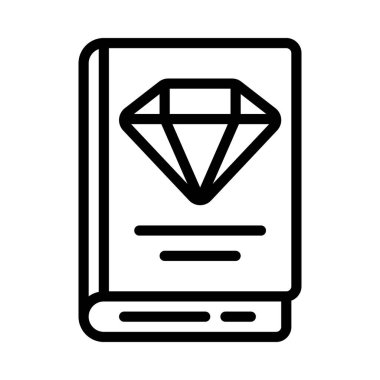 Değerli Kitap simgesi, vektör illüstrasyonu 