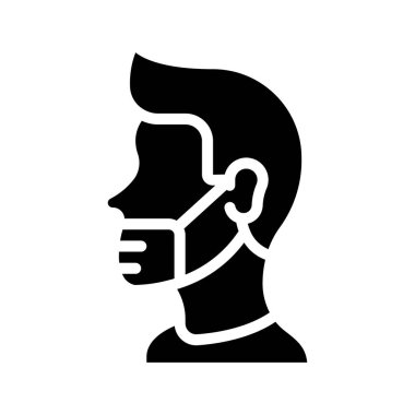 yüz maskesi web simgesi vektör çizimi