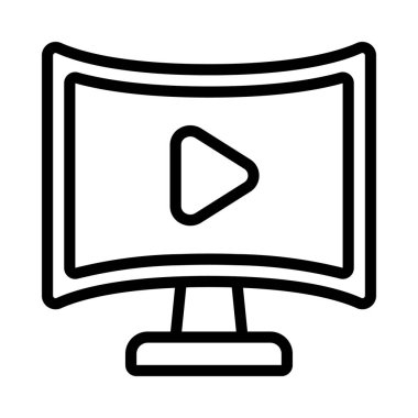 Eğri Ekran İzleyici simge vektör illüstrasyon tasarımı