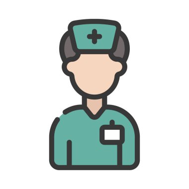 Hemşire Man simge vektör illüstrasyon tasarımı