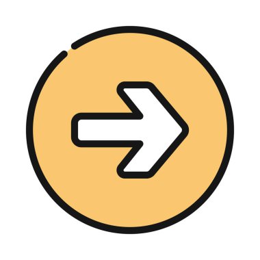 Keskin Sağ Ok Çemberi Ağ ikonu vektör çizimi