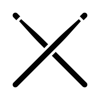 İki Davulcu Çubuğu düz simgesi, vektör illüstrasyonu 