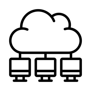 bulut hesaplama simgesi, vektör illüstrasyonu. 