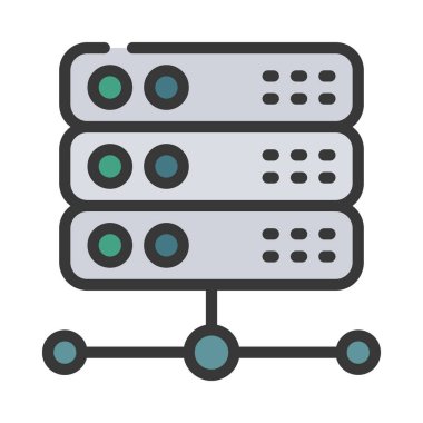 Ağ Sunucusu Web simgesi vektör illüstrasyonu