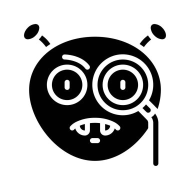 Dedektif Komik ikon gülümseme vektör çizimi