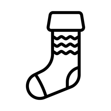 Düz çorap simgesi, vektör illüstrasyonu 