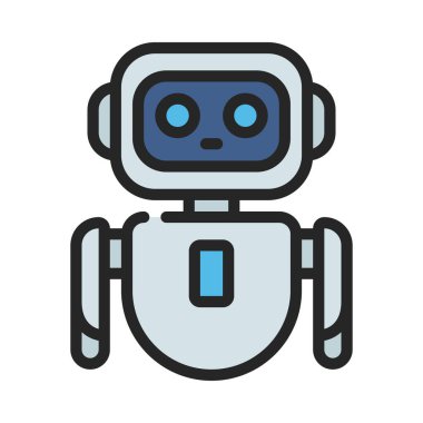 Robot karakter ikonu vektör çizimi tasarımı
