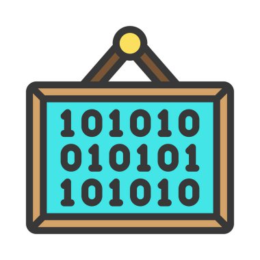 Sanat İkili Kodu web simgesi, vektör illüstrasyonu                                                   