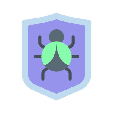 Antivirüs ikon vektör çizimi tasarımı