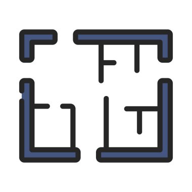 Kat Planı Web simgesi vektör illüstrasyonu