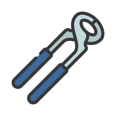 Marangozluk kıskacı düz simge, vektör illüstrasyonu 