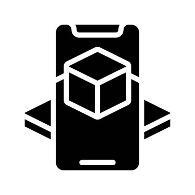 AR Cub On Ground düz simgesi, vektör illüstrasyonu 