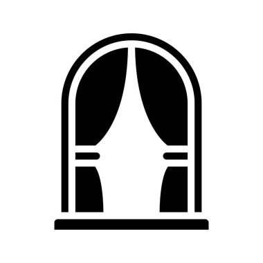 Perde Kemer simgesi vektör illüstrasyon tasarımı