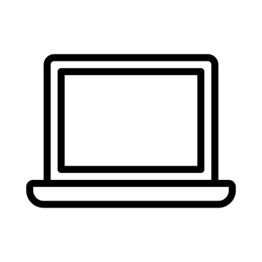 Beyaz arka plan üzerinde izole dizüstü bilgisayar simgesi