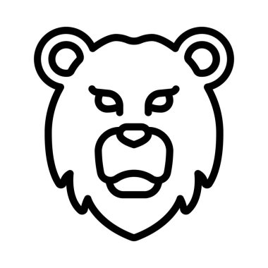 Ayı başı hayvan simgesi taslak biçiminde