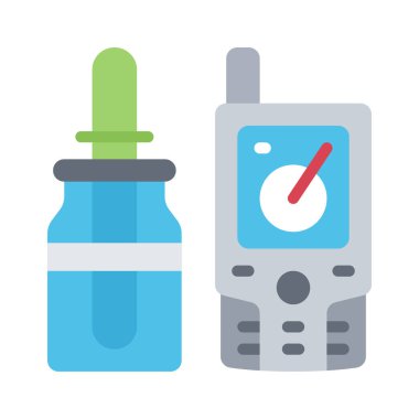 Düz coğrafi simge, vektör çizimi 