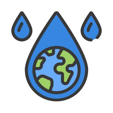 Dünya gezegeni simgesi, vektör illüstrasyonu basit tasarım