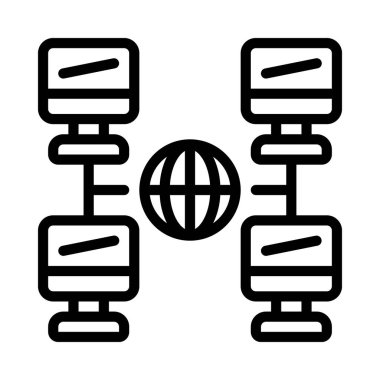 bilgisayar ağı simgesi, vektör illüstrasyonu 