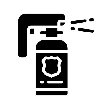 Biber gazı düz simgesi, vektör illüstrasyonu 